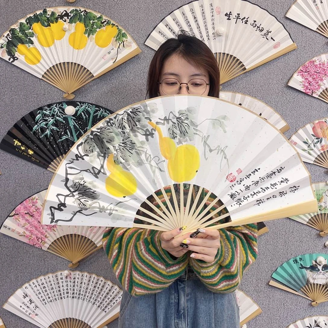 书法10寸-中玉竹福利折扇（默认粘好）