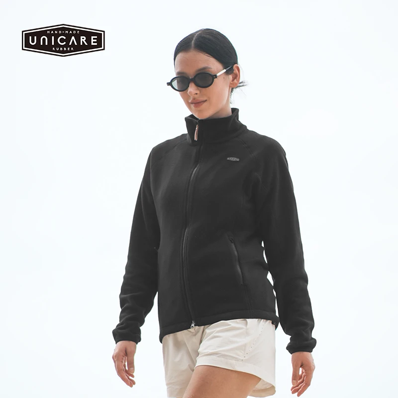 UNICARE抓绒衣女春秋冬保暖外套 户外摇粒绒上衣耐磨锁温女士休闲