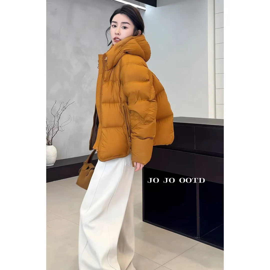 玖了个玖【拉链羽绒服】2025秋冬新款连帽宽松型羽绒服2511C8232