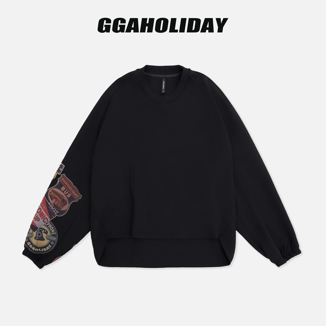 【上新】GGAHOLIDAY时尚休闲潮流百搭长袖印花秋冬复古卫衣-154188