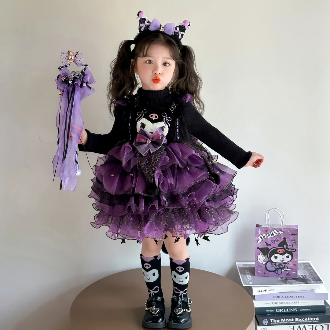 洛丽塔公主裙女童库洛米蓬蓬纱裙套装万圣节儿童生日礼服毛衣裙子