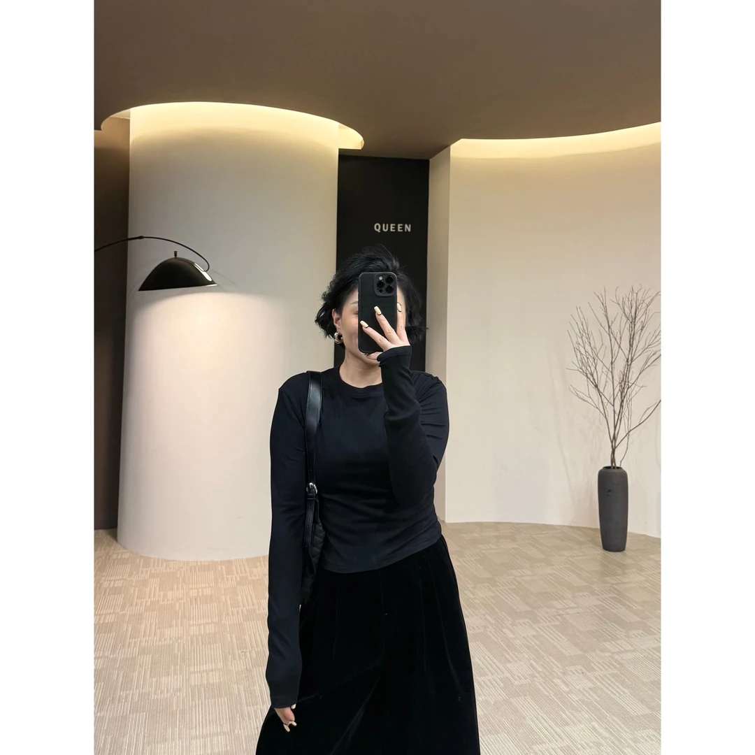 美丽定制极简短款显瘦打底衫160斤以内（23393）