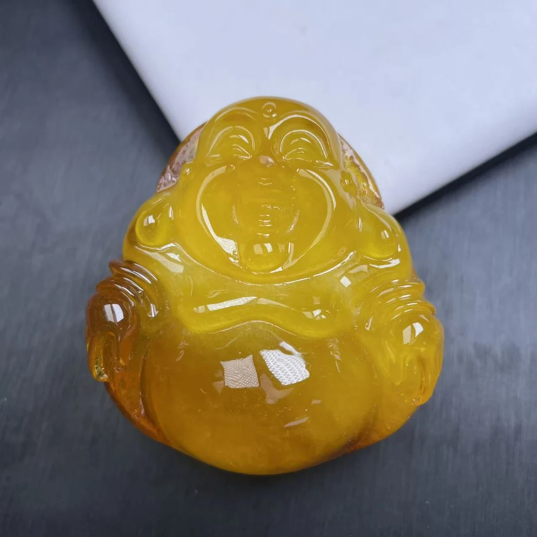 【喜子】QW1755金白佛公吊坠/多样性发一精致奇石