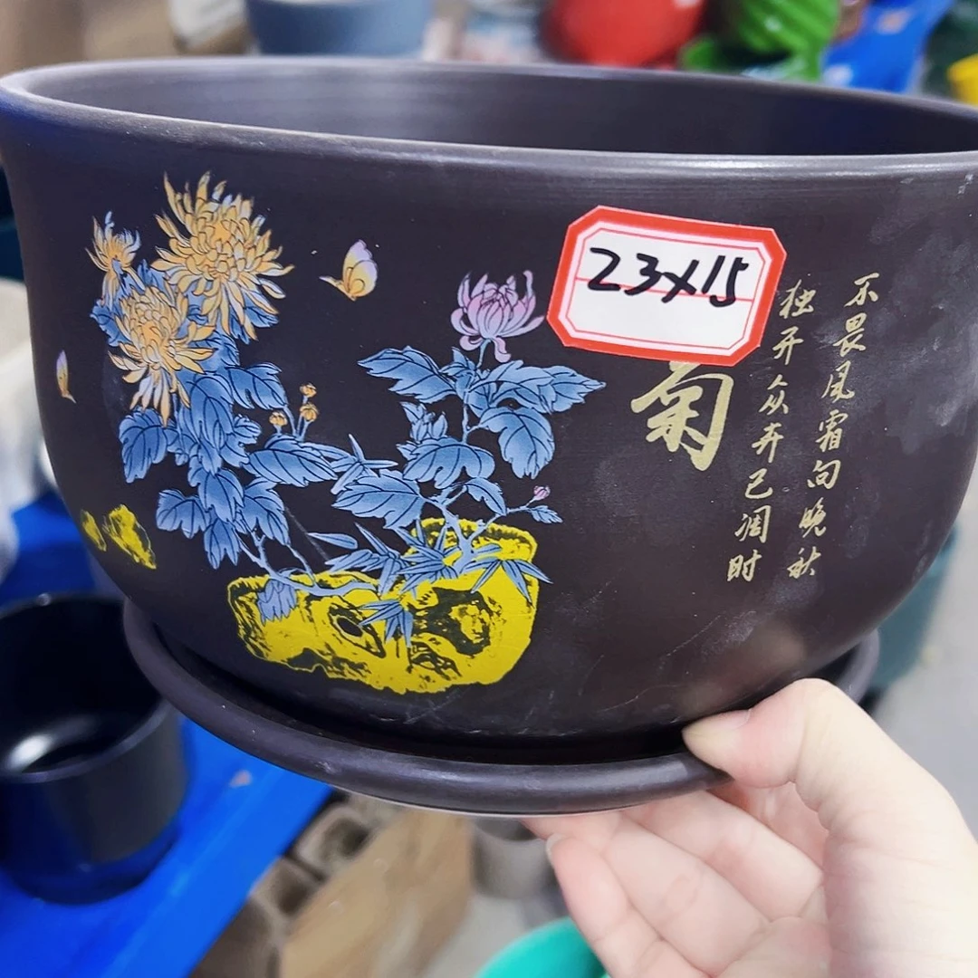 有孔外贸尾单陶瓷花盆凑单10米包邮