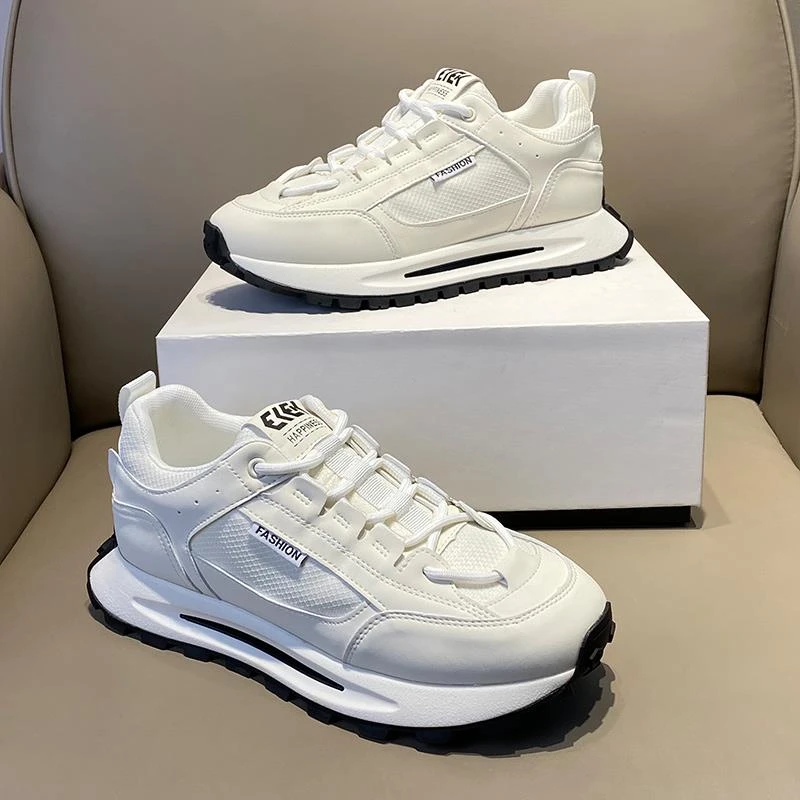 男鞋冬季透气2025新款休闲阿甘鞋子潮鞋小白鞋男士网面跑步运动鞋