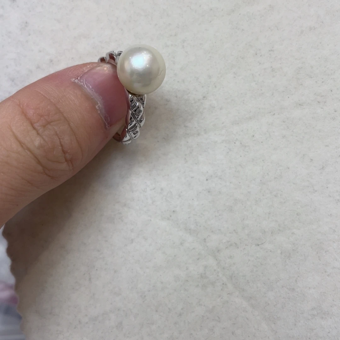 海水珍珠戒指银S925镶嵌