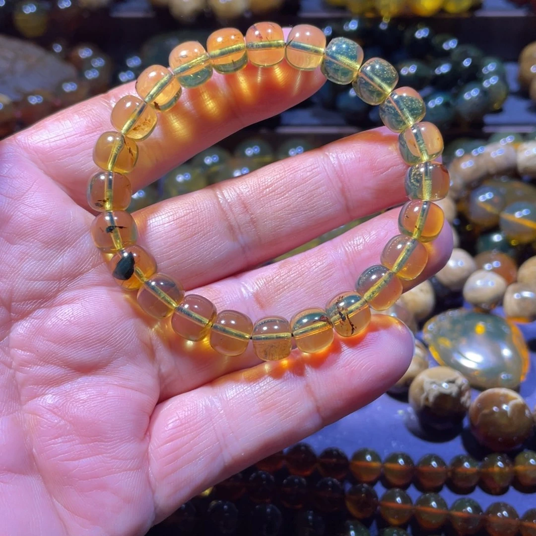 琥珀未镶嵌手链天然