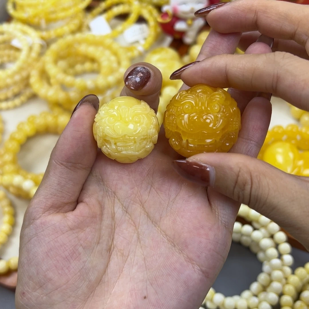 琥珀未镶嵌手链情侣貔貅