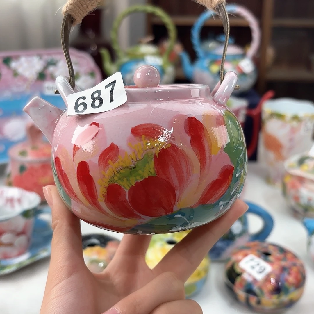 景德镇手绘高温釉下彩陶瓷茶具