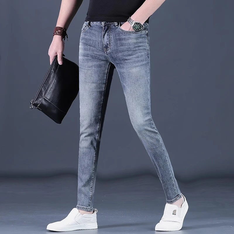 Cebrodz牛仔裤男款上新男士潮流修身小脚夏季休闲长裤男裤薄款