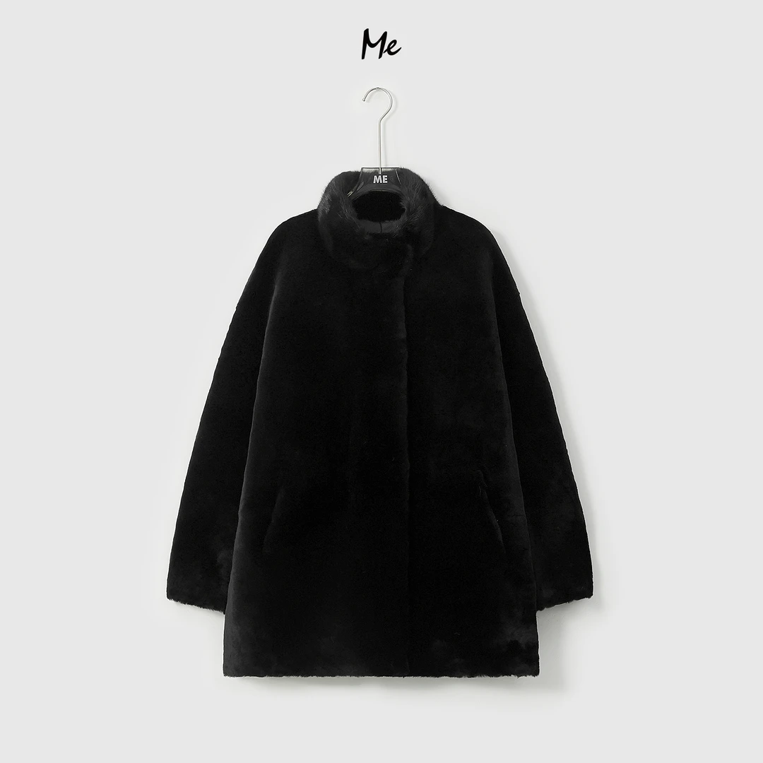 ME【南非进口巴卡水貂领皮草】进口皮毛一体御寒一手长皮草MESA3793