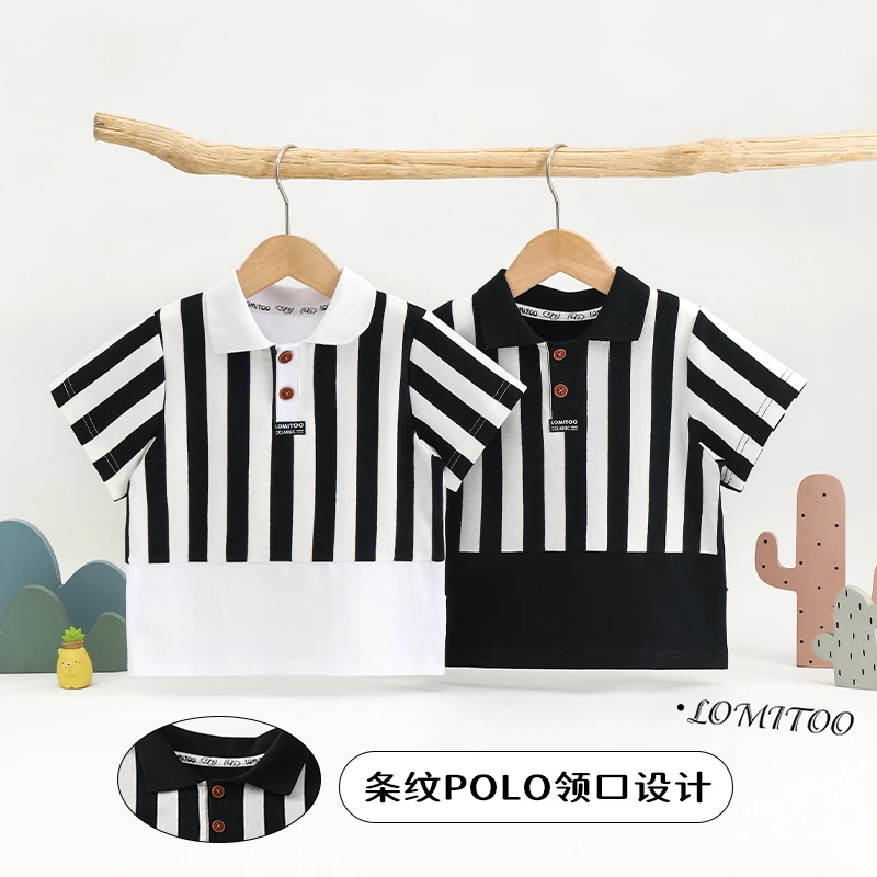 【昭昭】2025夏季洋气新款儿童休闲POLO衫小童上衣4T153