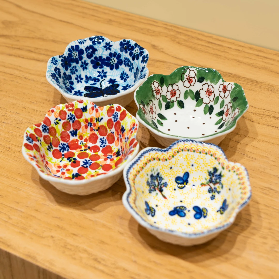 【美森专属】竹编四季繁花-花型酱料碟四个装