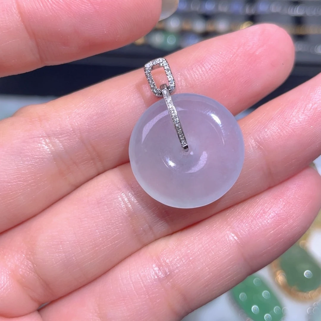 颈饰18K金镶嵌翡翠翡翠