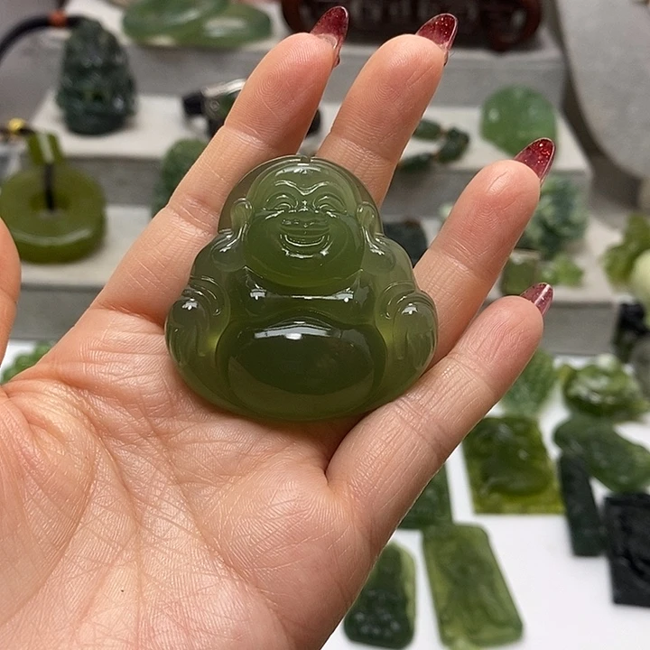 蛇纹石玉挂件未镶嵌喜*