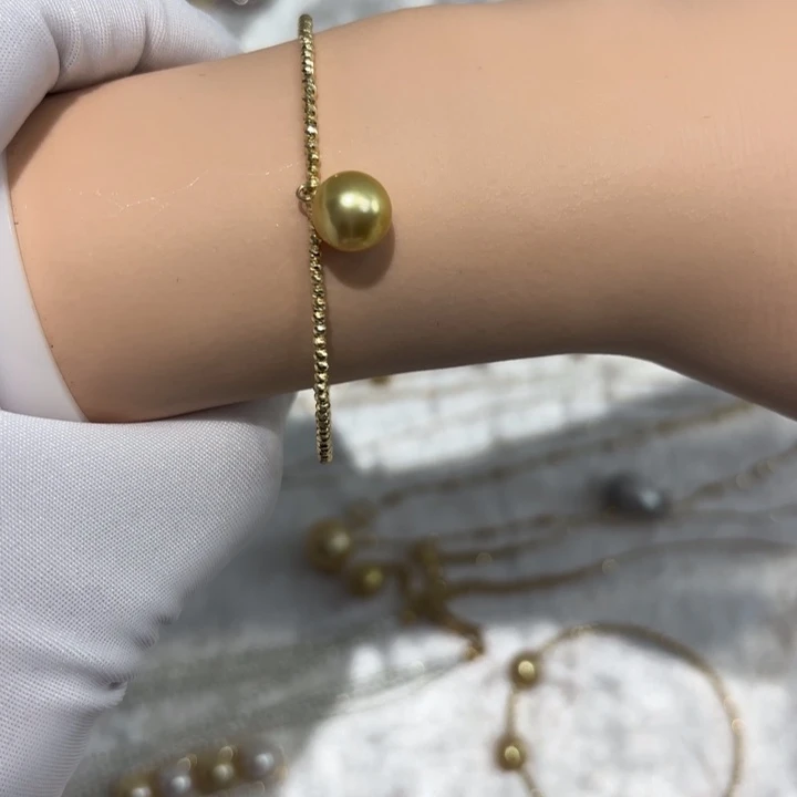 手链海水珍珠18K金镶嵌