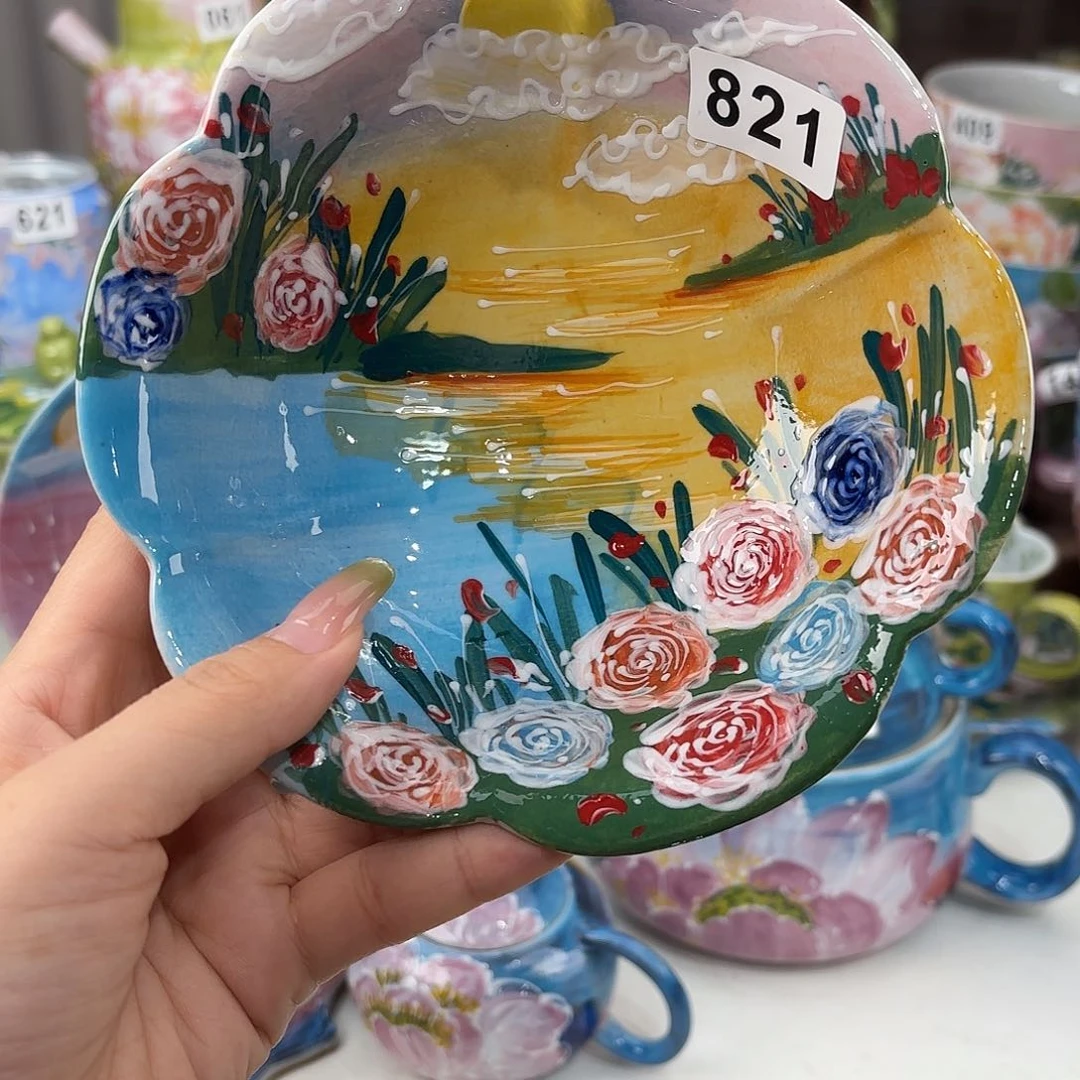景德镇手绘高温釉下彩陶瓷茶具