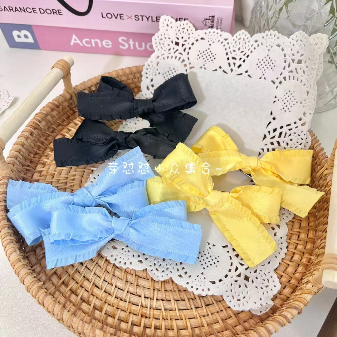 芽怼怼  05924 韩国布艺多巴胺蝴蝶结压夹