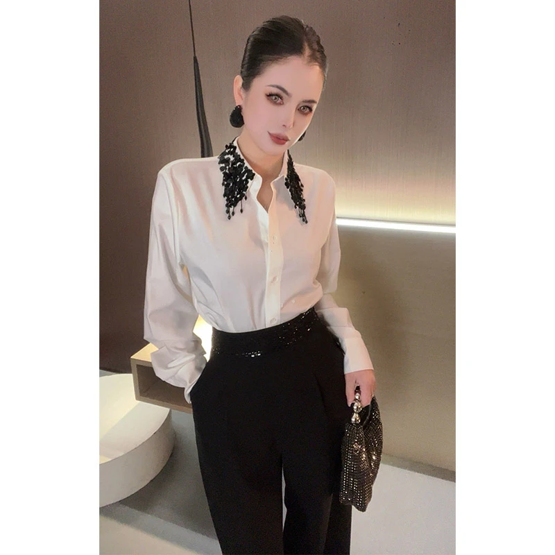 重工翻领长袖衬衫CS30296