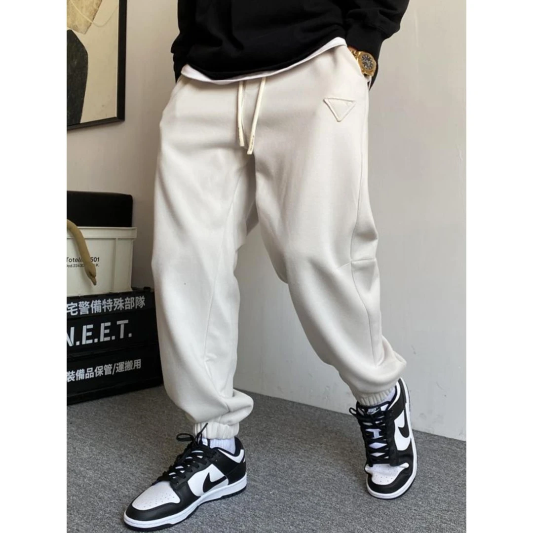 300斤加大码休闲痞帅卫裤男装秋冬季ins潮牌宽松运动束脚长裤潮2