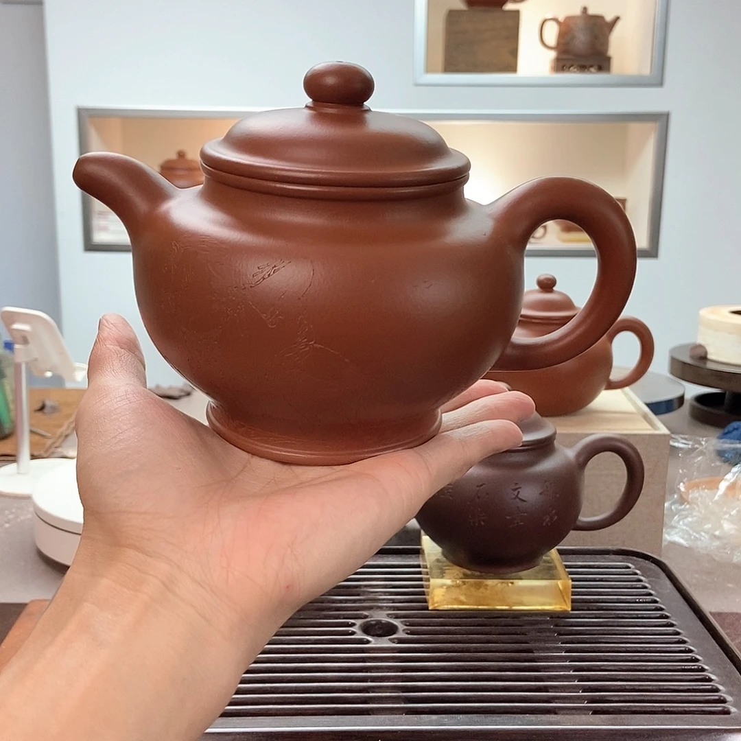 博***0紫砂茶壶朱泥超大掇只