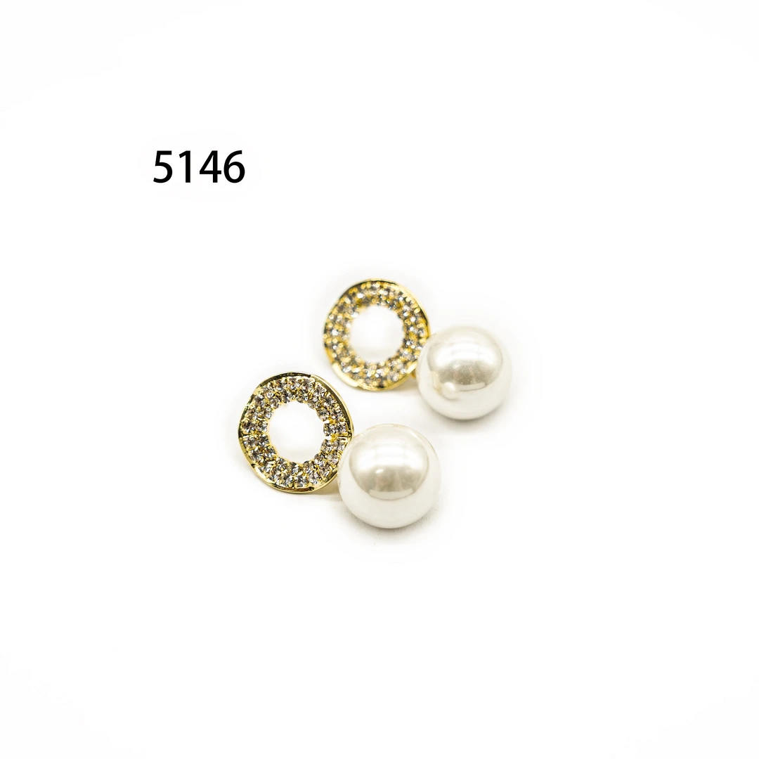 铜合金耳饰 简约镶嵌个性气质耳环小众设计高级感耳饰～5146