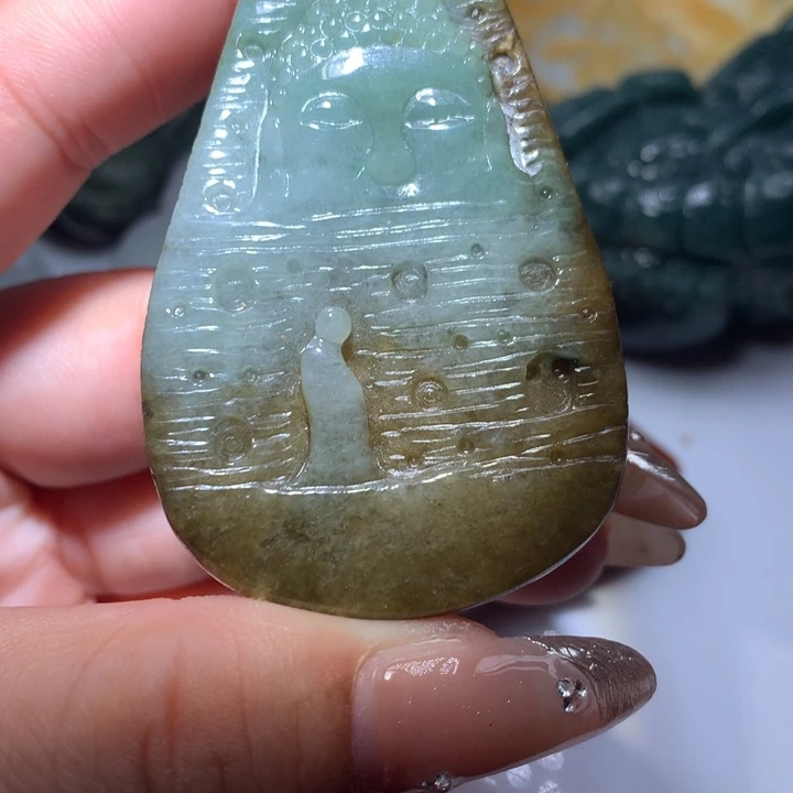 翡翠未镶嵌颈饰保真天然A货翡翠