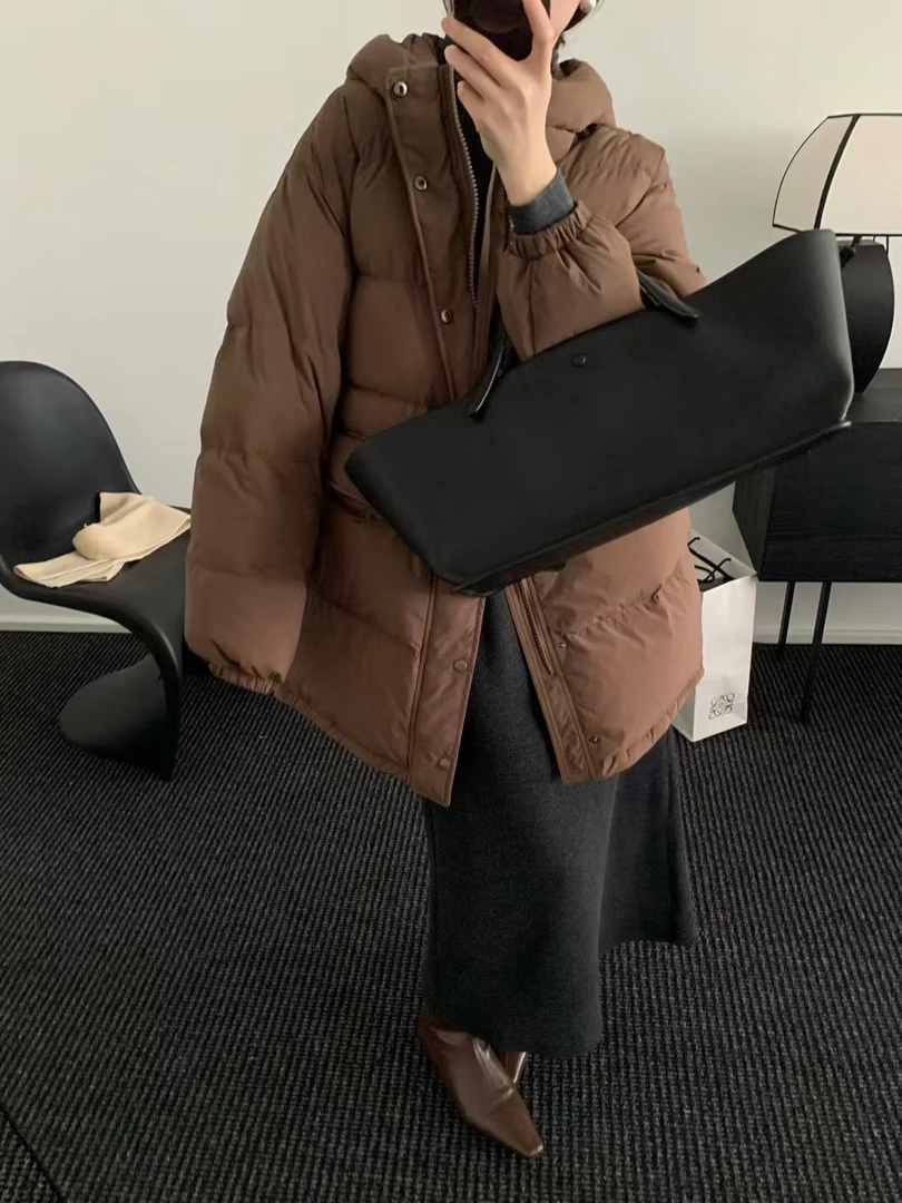 新款中长款连帽棉服宽松保暖外套