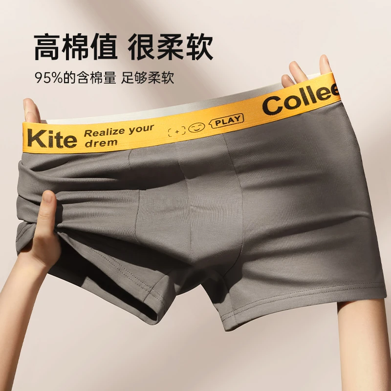 colleetkite小CK纯棉男士内裤男款透气亲肤平角裤舒适软糯四角裤