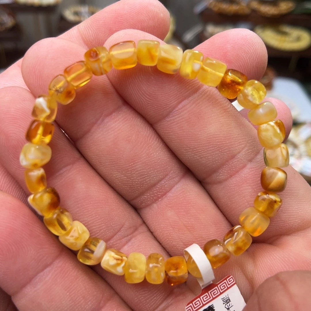 蜜蜡未镶嵌手链微瑕00005.6mm