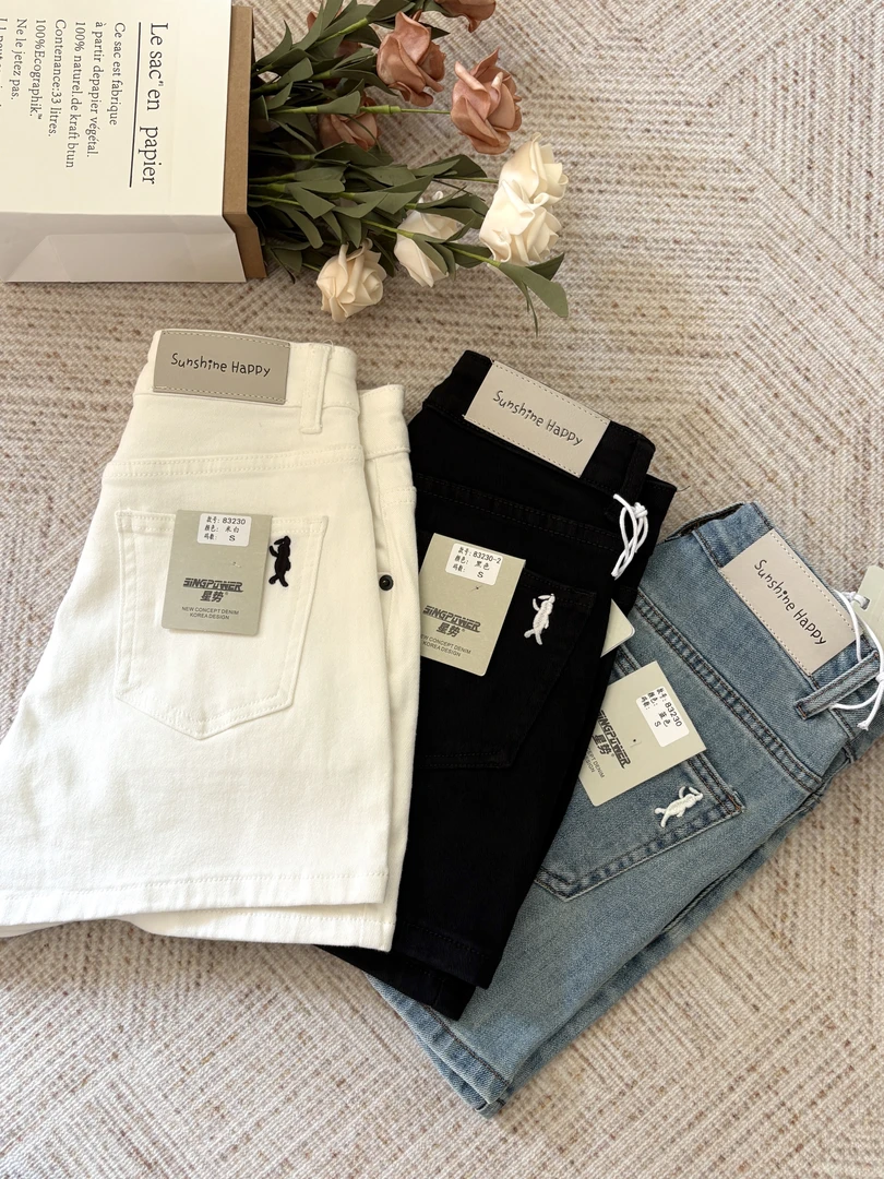 【83230】【小马限定】星势家 夏季A字高腰弹力三分短裤 软牛仔