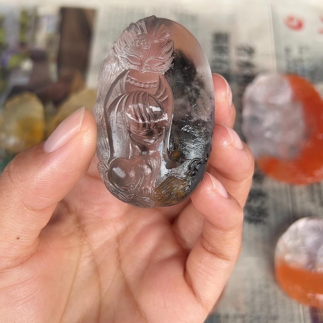 格***房未镶嵌颈饰水晶九尾狐天然