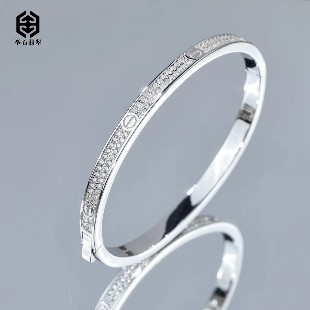 925银莫桑石银制品 【举石】X0609-9819-968莫桑钻手镯（一件/自选）F