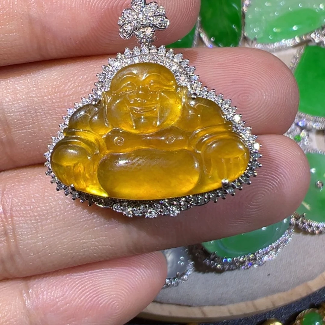 【闪购商品】翡翠18K金镶嵌颈饰缅甸翡翠