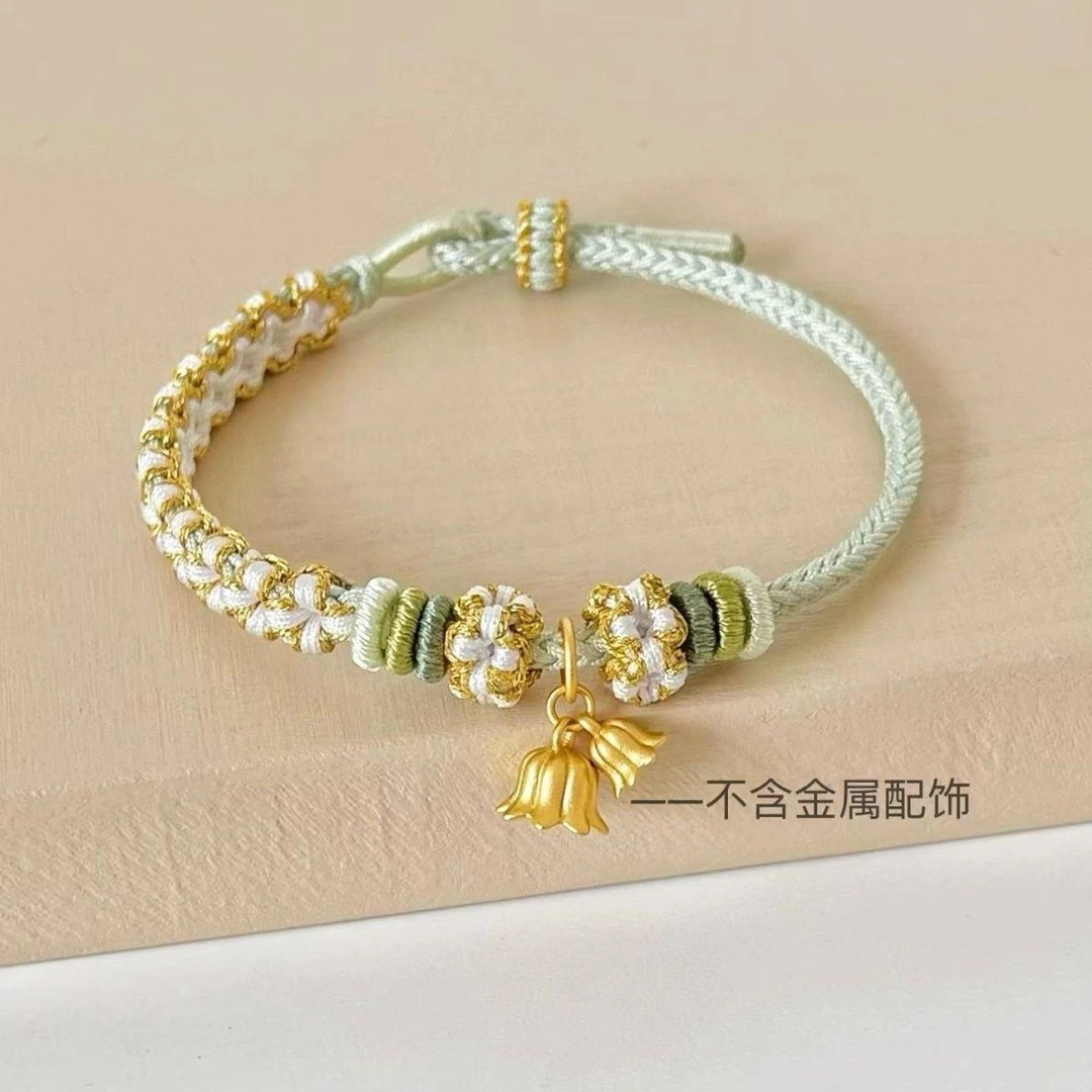 铁合金石英石手链 纯手工制作手串diy配件编织手绳成品可穿珠铃兰