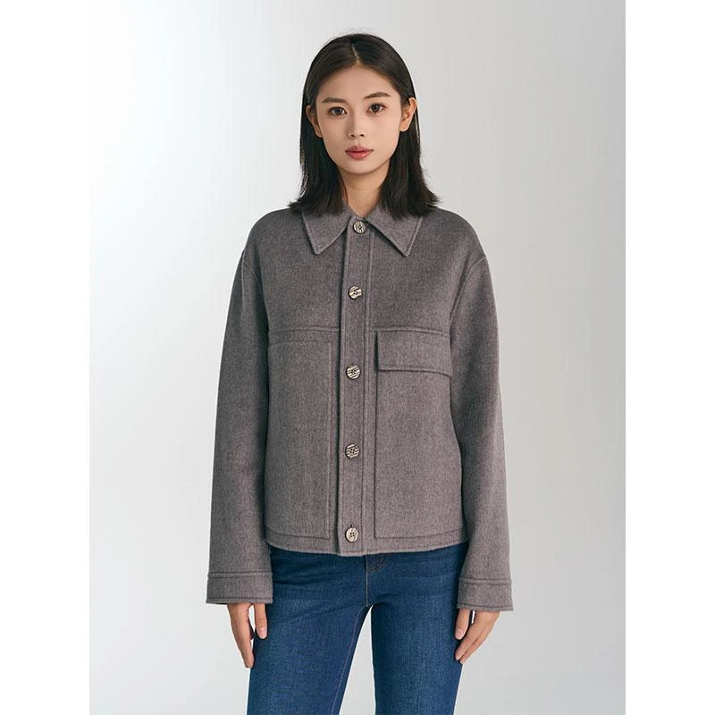 GIRDEAR/哥弟秋冬新款时尚风洋气气质百搭双面尼夹克外套1400703