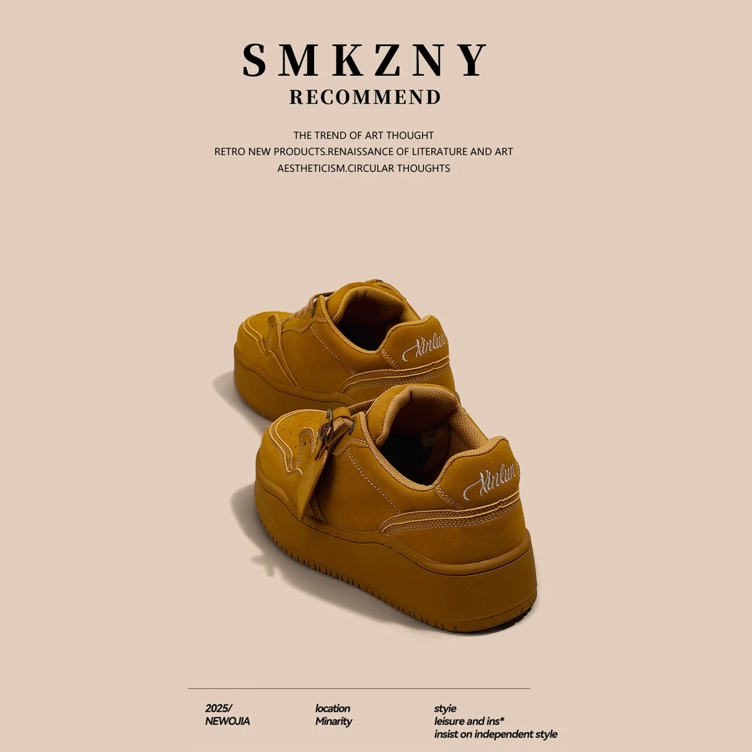 厚底小个子增高板鞋女款2025新款秋季百搭真皮复古运动休闲小白鞋