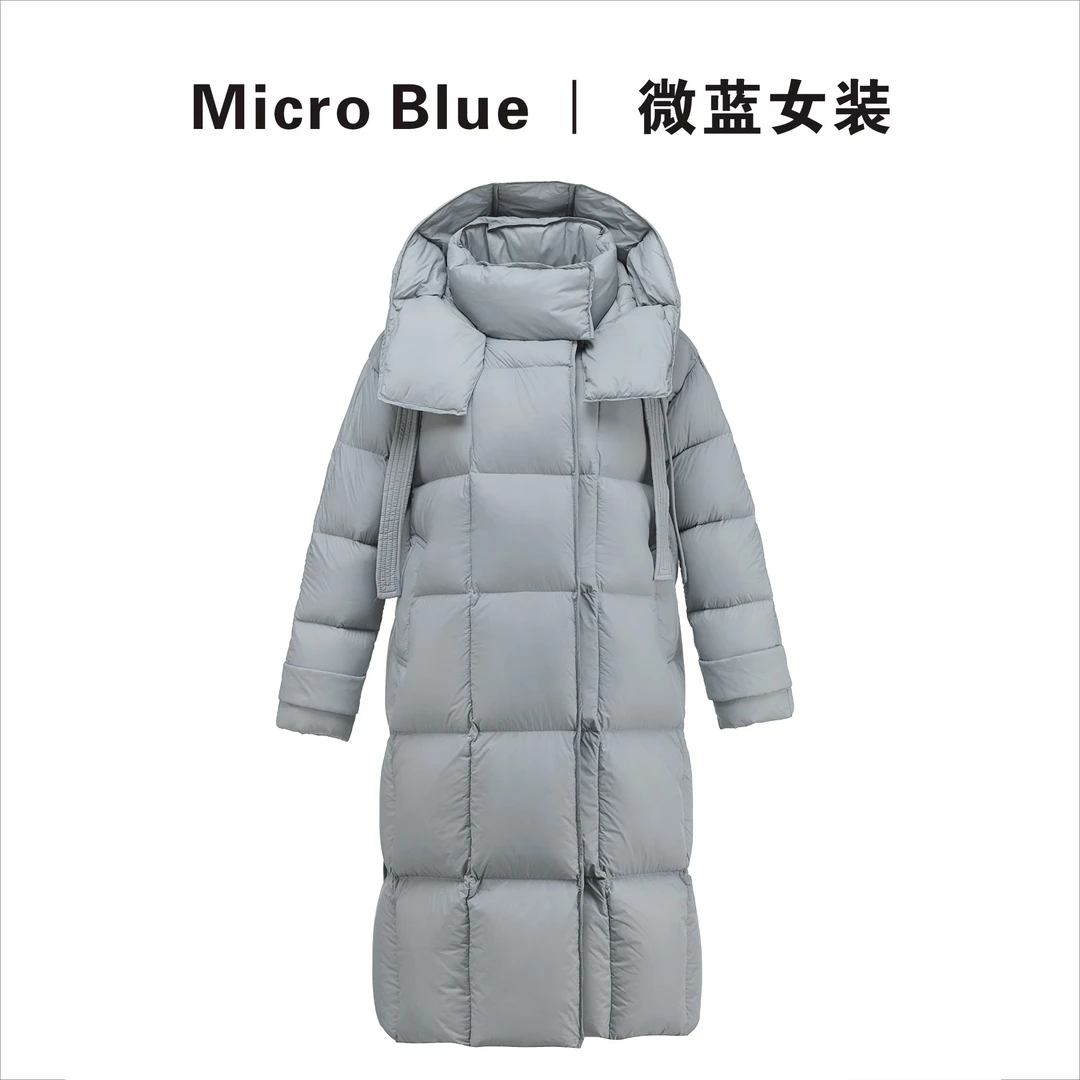 【糖果屋方格】2025秋冬新款磁吸扣连帽90鹅绒服长款羽绒服B34146