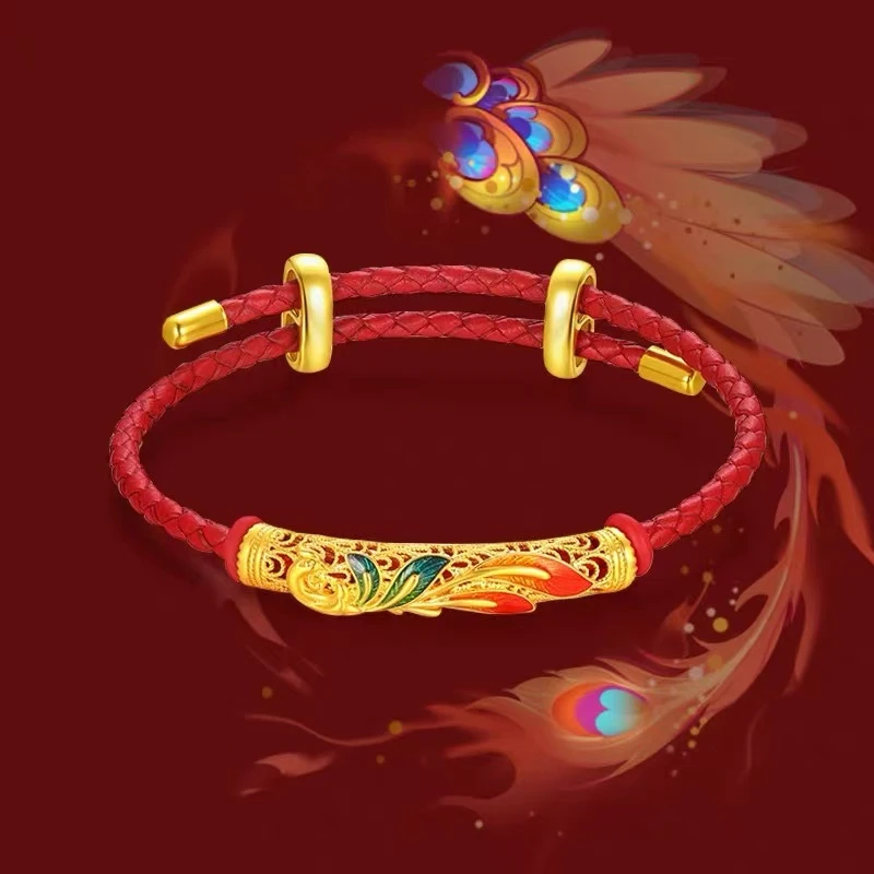 合成水晶【新年专享】18k凤凰于飞弯管手链时尚经典百搭款