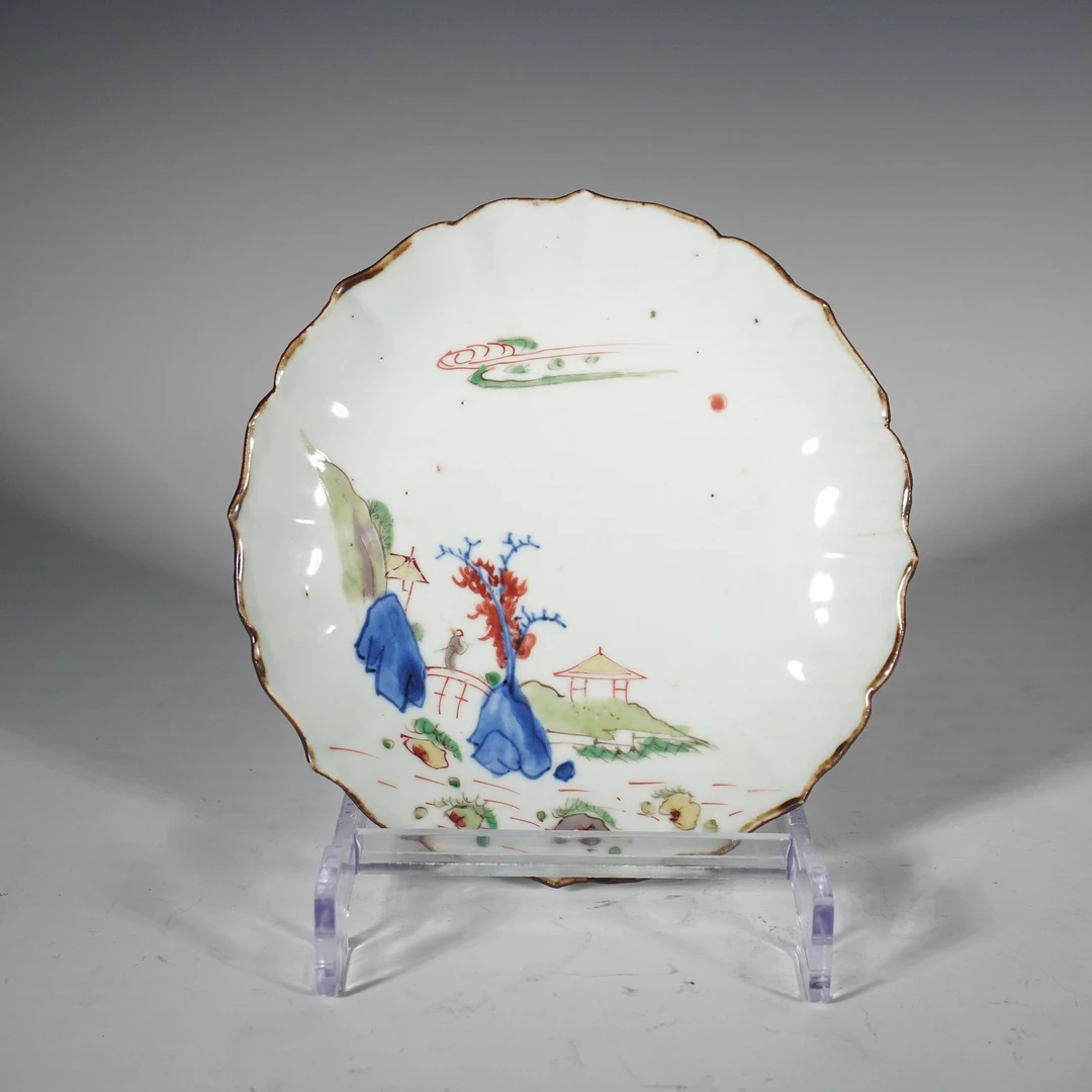 Lot20423 明天启 五彩风景花口盘【古董拍卖】