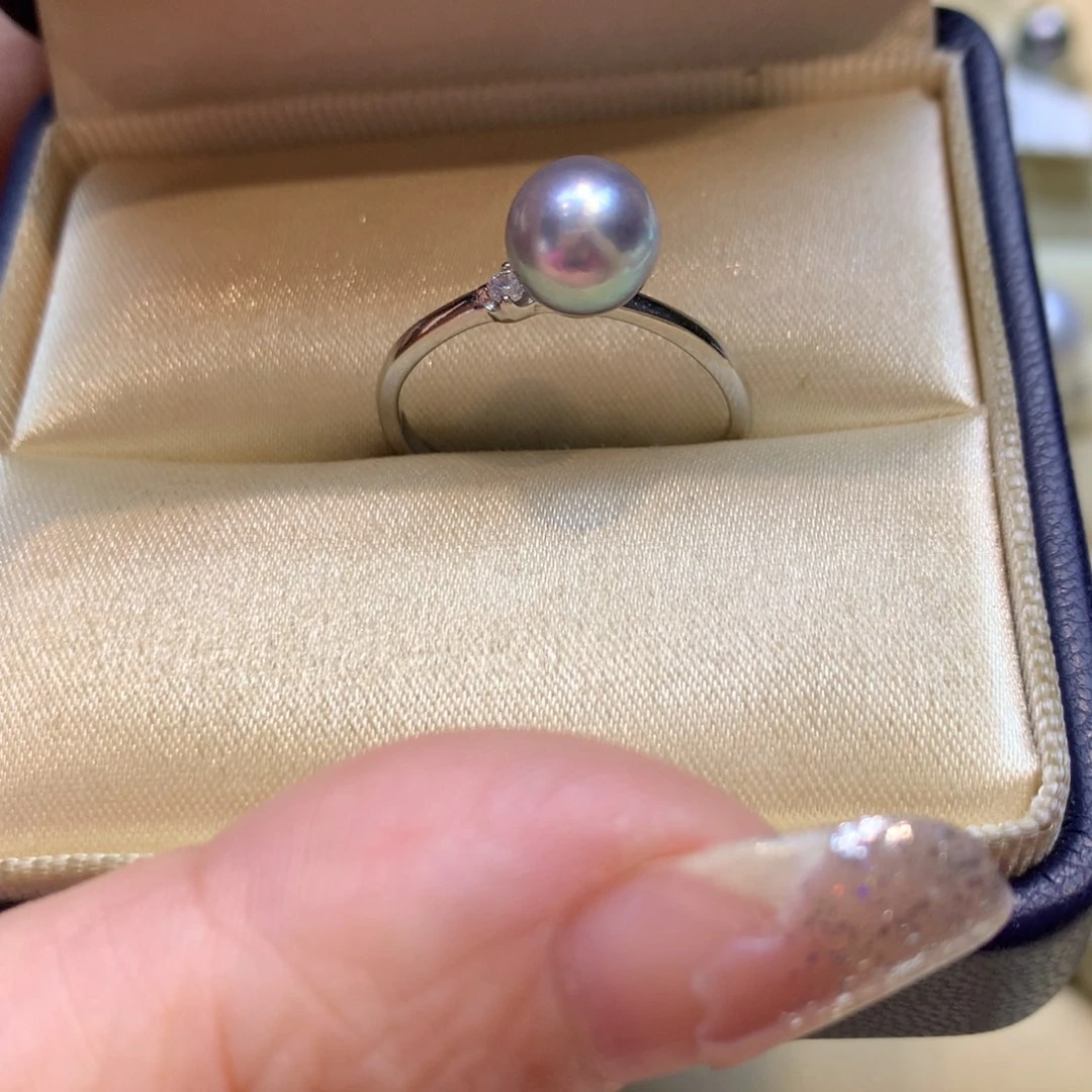 海水珍珠戒指银S925镶嵌