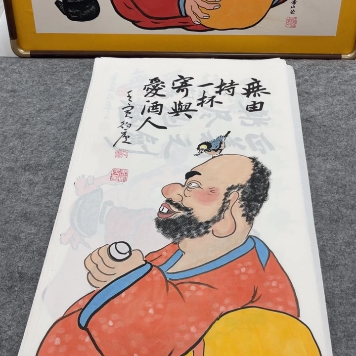 国画手绘禅意画一物一拍