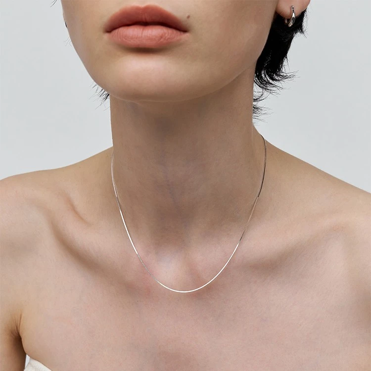 链子925银 IACHOE 链子925银柔滑素金蛇骨链简约3461551001项链