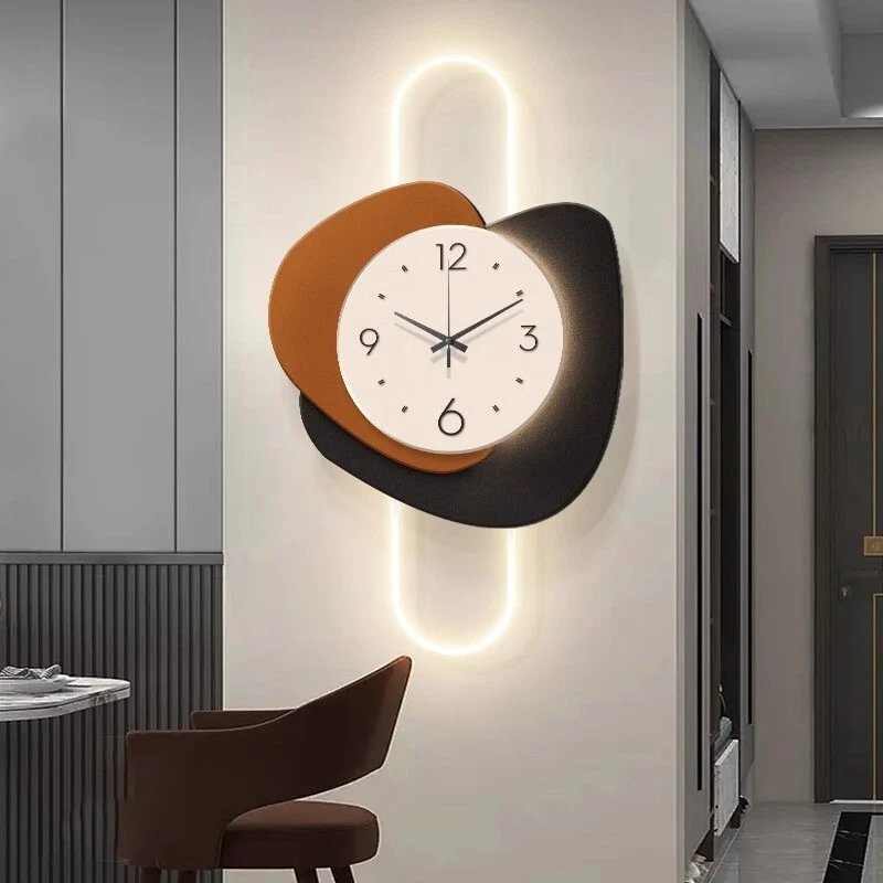 2025新款轻奢高级感创意客厅立体挂钟画带时钟表挂墙画餐厅装饰画