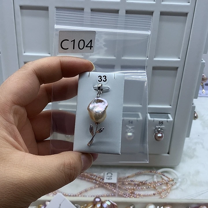 合金淡水珍珠吊坠(不含链)