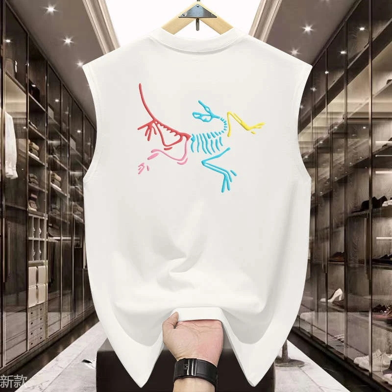 2025夏季新款鸟家男士背心纯棉坎肩美式重磅健身无袖情侣t恤260g