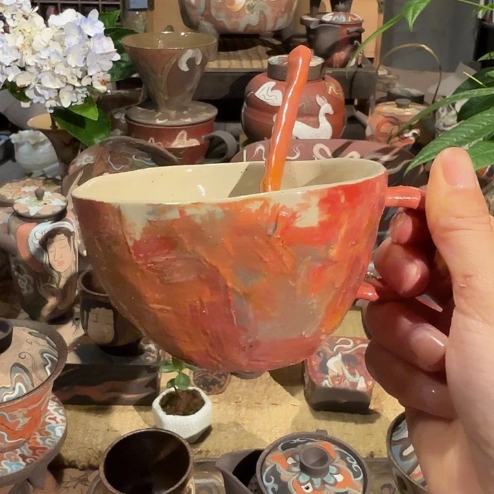 咖啡杯安冉手作陶瓷作品