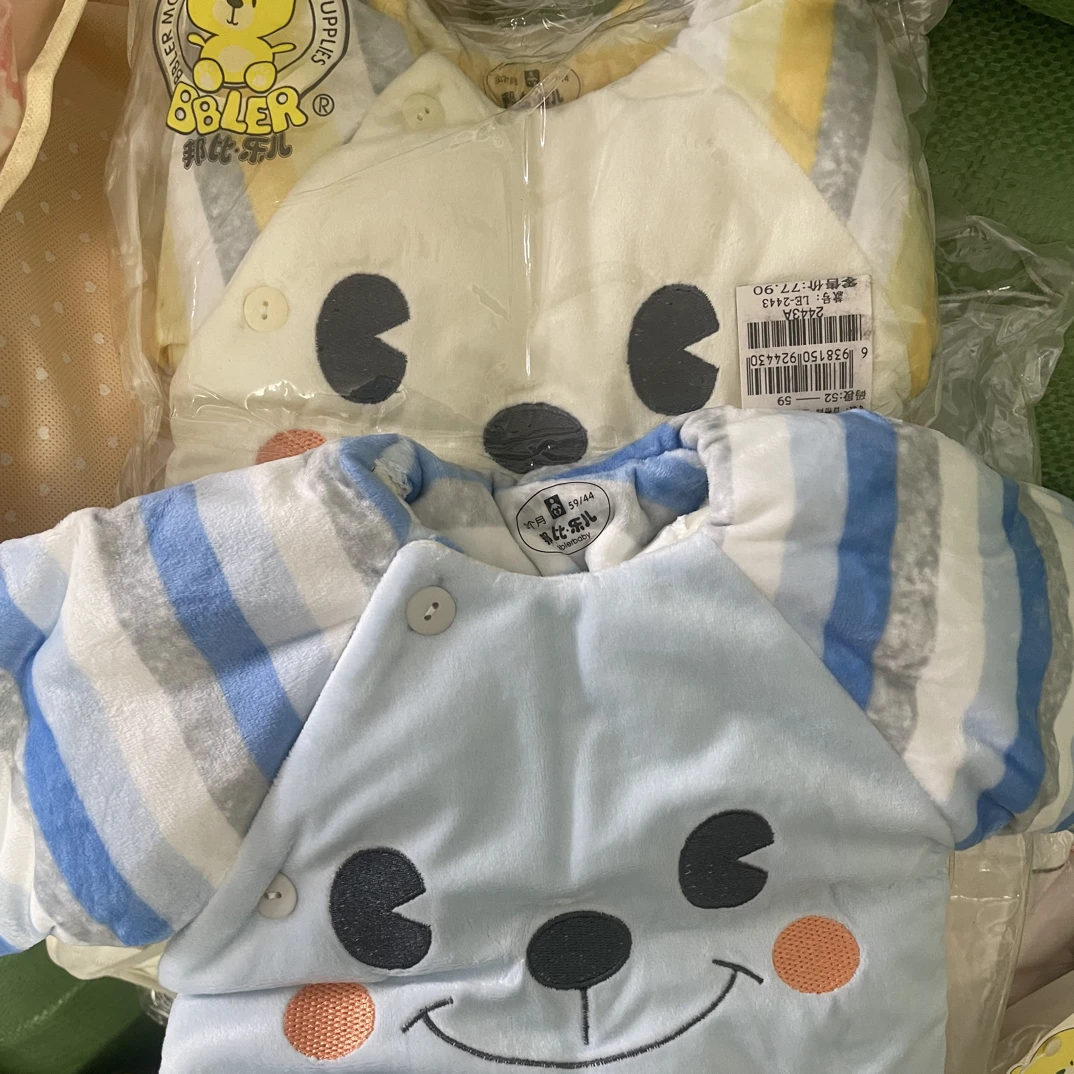 012 加绒加厚新生儿半背上衣
