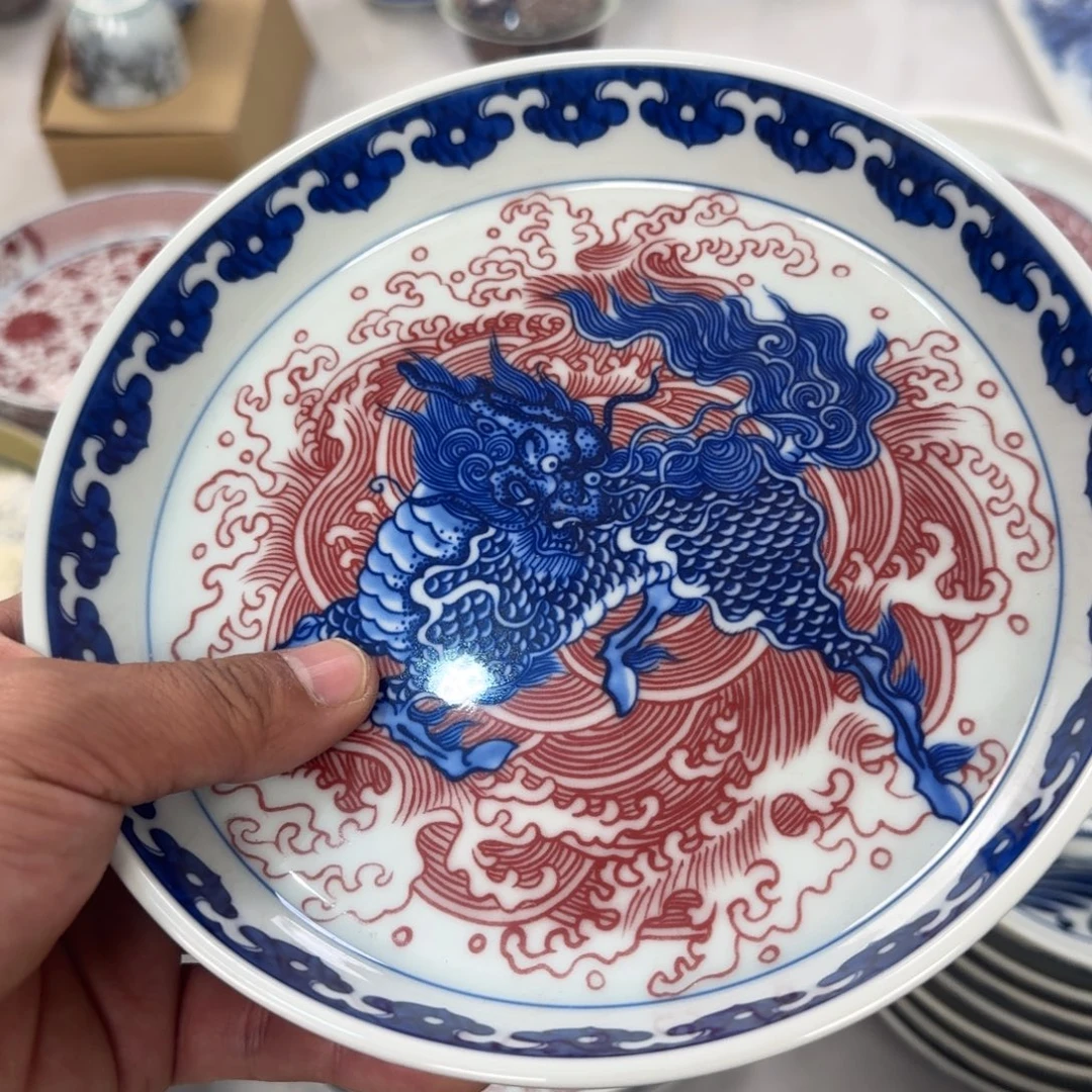 摆件麒麟踏浪大壶承