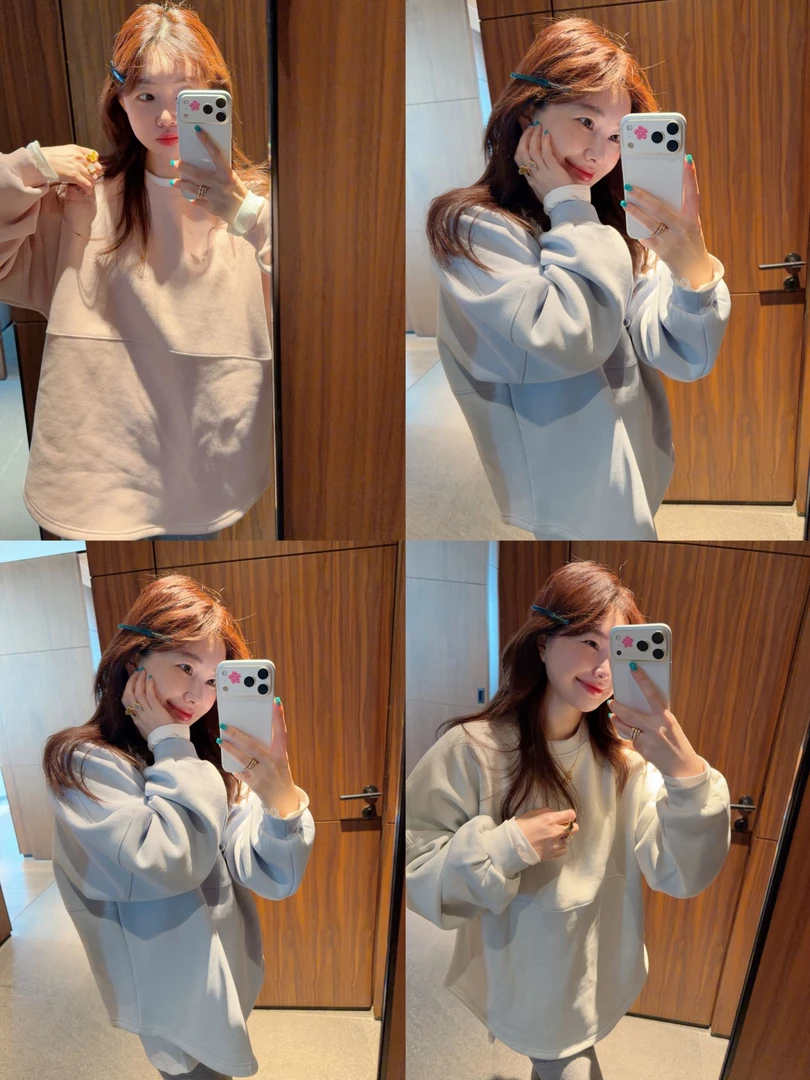 【BORAKOO】棉花糖加绒圆领卫衣